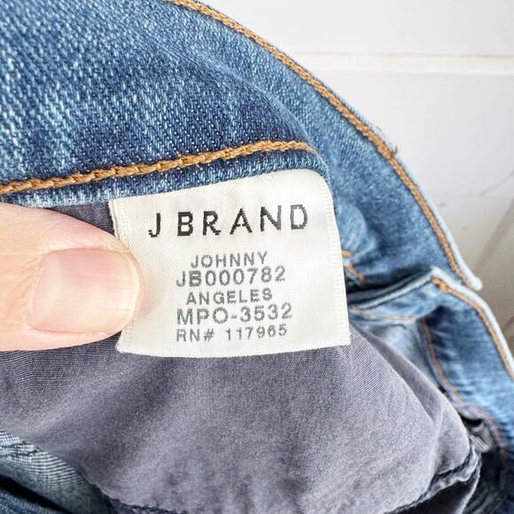 J Brand Johnny Distressed High Waisted Slim Boyfriend Jeans Style #14482 Size 31 - Picture 9 of 14